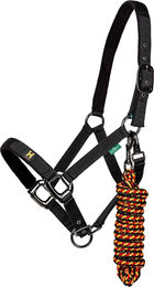 Horseware Newmarket Halfter und Führstrick Set für Ponys aus Polyester in Schwarz und Gold – Bild 1 von 13