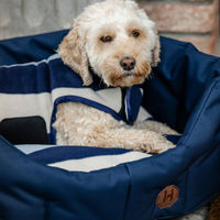 Produktbild von Horseware Newmarket Hundemantel aus Fleece in Blau und Grau Größe XXL