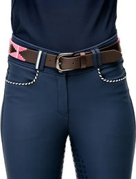 Horseware Newmarket Polo Ledergürtel Damen Braun Rosa XL – Bild 1 von 1