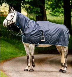 Horseware Newmarket Regendecke für Pferde aus Polyester in Blau Größe XL – Bild 1 von 7