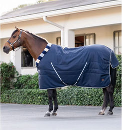 Produktbild von Horseware Newmarket Stalldecke für Pferde aus Polyester in Blau - 200 g