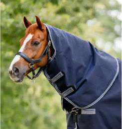 Horseware Rambo 1680D Plus Turnout Halsdecke für Pferde aus Oxford-Gewebe Blau Grau Silber Grösse S – Bild 1 von 2