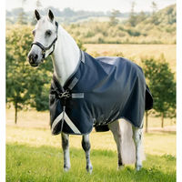 Produktbild von Horseware Rambo 1680D Turnout Outdoor-Decke für Pferde 145 cm Navy/Thunderstorm Grey & Silver