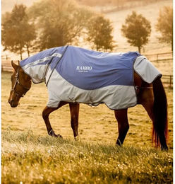 Horseware Rambo Autumn Outdoordecke für Pferde 155 cm Marineblau Grau – Bild 1 von 5