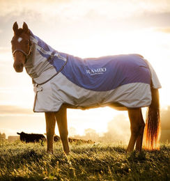 Produktbild von Horseware Rambo Autumn Series Weidedecke für Pferde Blau 0g mit +100g Liner