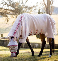 Horseware Rambo Disc Front Outdoor-Pferdedecke aus Polyester in Beige und Weiß 115 cm – Bild 1 von 7