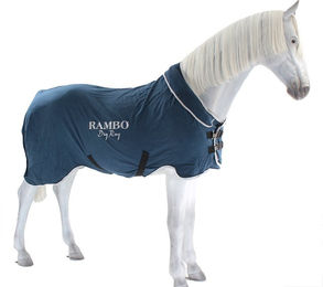 Horseware Rambo Dry Rug Supreme Pferdedecke aus Polyester in Blau und Silber Grösse L – Bild 1 von 6