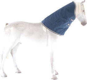 Horseware Rambo Duo Hood Light Pferdedecke Denim Blue/Tan Größe S – Bild 1 von 2