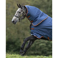 Produktbild von Horseware Rambo Duo Hood Pferdedecke Denim/Orange Größe S