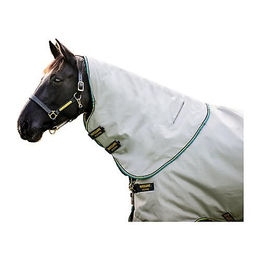 Produktbild von Horseware Rambo Duo Hood Pferdedecke Größe M Grau/Blaugrün - 100 g