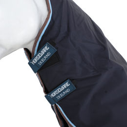 Horseware Rambo Duo Hood Pferdedecke Navy/Sky Blue Größe S - 100 g – Bild 1 von 2