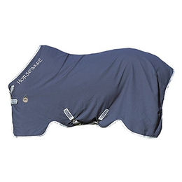 Horseware Rambo Helix Stalldecke für Pferde mit Disc-Verschluss Navy/Silber 6-0" – Bild 1 von 3