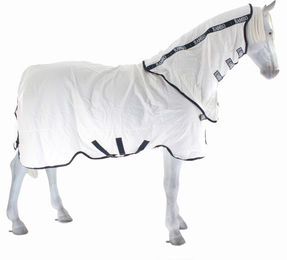 Horseware Rambo Natura Pferdedecke aus Naturmaterial Weiß/Navy – Bild 1 von 2