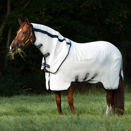 Horseware Rambo Natura Rug 0g Sommerdecke für Pferde Größe 130 White/Navy – Bild 1 von 1
