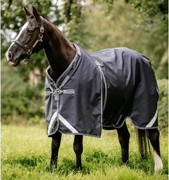 Horseware Rambo Optimo Outdoor-Pferdedecke 0g aus Nylon in Blau Grau Silber – Bild 1 von 2