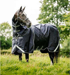Horseware Rambo Optimo Plus Turnout 0g Pferdedecke wasserdicht Navy Grau Silber 155 cm – Bild 1 von 1