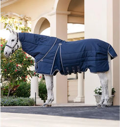 Horseware Rambo Optimo Stable Hood Halsdecke für Pferde aus Polyester in Blau XL - 200 g – Bild 1 von 4