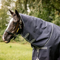 Produktbild von Horseware Rambo Optimo Turnout Hood Lite Pferdedecke Blau Größe M