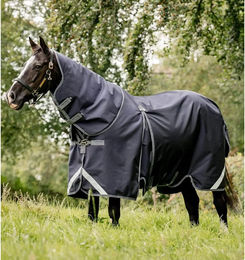 Horseware Rambo Optimo Weidedecke für Pferde in Marineblau und Grau – Bild 1 von 2