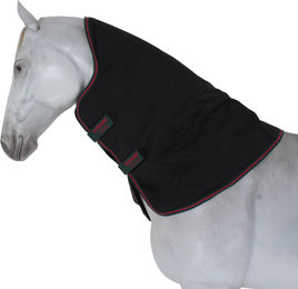 Produktbild von Horseware Rambo Original Hood Pferdedecke aus Nylon Schwarz Grün Größe L - 150 g