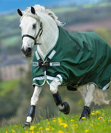 Horseware Rambo Original Lite Pferdedecke mit Beinausschnitt Grün Silber 160 cm – Bild 1 von 2