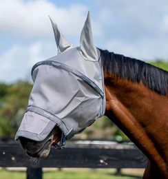 Horseware Rambo Plus Fliegenmaske für Pferde aus Polyester in Grau/Silber – Bild 1 von 7