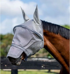 Horseware Rambo Plus Fliegenmaske für Pferde in Silber und Grau aus Polyester – Bild 1 von 8