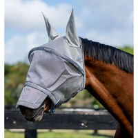 Produktbild von Horseware Rambo Plus Fliegenmaske für Pferde in Silber und Titangrau Größe Pony