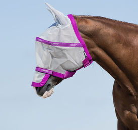 Produktbild von Horseware Rambo Plus Vamoose Fliegenmaske für Pferde aus Polyester in Lila Grösse XS