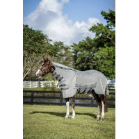Produktbild von Horseware Rambo Protector Fieldsafe Plus Fliegendecke für Pferde Silber Blau Weiß Beige 155 cm