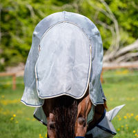 Produktbild von Horseware Rambo Protector Plus Fliegendecke für Pferde Silber-Blau 130 cm