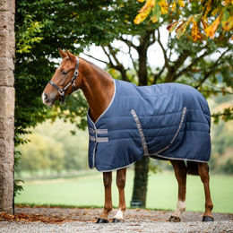Horseware Rambo Stable 400g Pferdedecke Größe 115 Navy/Thunderstorm Grey & Silver – Bild 1 von 1