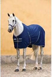 Horseware Rambo Stable Sheet Pferdedecke aus Polyester Blau Weiß 115 cm – Bild 1 von 2