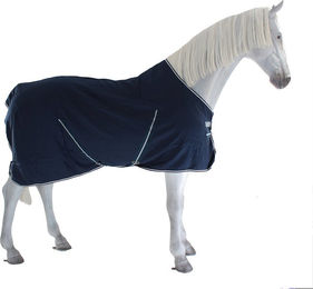 Horseware Rambo Stallendecke für Pferde 0g aus Polyester Blau Weiß – Bild 1 von 6