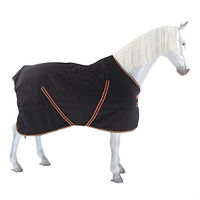 Produktbild von Horseware Rambo Stallendecke für Pferde Schwarz/Orange Größe 125 mit 200g Füllung