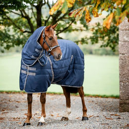 Horseware Rambo Stallhalstode für Pferde Größe M Navy/Thunderstorm Grey & Silver – Bild 1 von 1