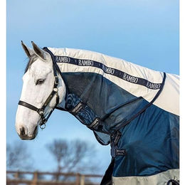 Horseware Rambo Summer Series Turnout 0G Fliegendecke für Pferde Blau Grau 140cm – Bild 1 von 5