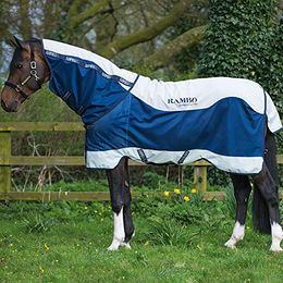Horseware Rambo Summer Series Turnout Übergangsdecke und Regendecke für Pferde in Blau – Bild 1 von 5