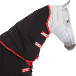 Horseware Rambo Supreme Hood Pferdedecke aus Nylon Schwarz/Rot - 250 g – Bild 1 von 2