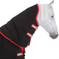 Produktbild von Horseware Rambo Supreme Hood Pferdedecke aus Nylon Schwarz/Rot - 250 g