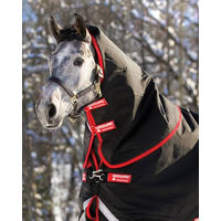 Produktbild von Horseware Rambo Supreme Hood Pferdedecke Schwarz-Rot - 250 g