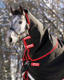 Produktbild von Horseware Rambo Supreme Hood Pferdedecke Schwarz-Rot - 250 g