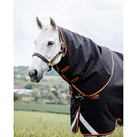Produktbild von Horseware Rambo Supreme Hood Pferdehalsdecke Schwarz Orange 150g