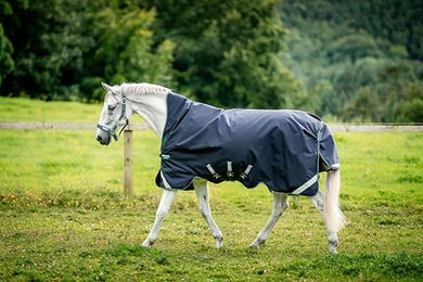 Produktbild von Horseware Rambo Wug Turnout Lite Pferdedecke Navy/Hunter 50g - 50 g