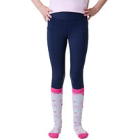 Produktbild von Horseware Reitleggings Full Grip für Kinder in Blau aus Stoff