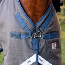 Horseware Rhino Hexstop Plus Weidedecke für Pferde aus Polyester in Grau oder Blau – Bild 1 von 5