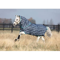 Produktbild von Horseware Rhino Plus Pony Weidedecke Marineblau kariert Größe 69