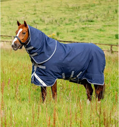 Horseware Rhino Plus Turnout Lite Pferdedecke wasserdicht 0g Blau Grau – Bild 1 von 3