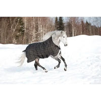 Produktbild von Horseware Rhino Wug Turnout Heavy Vari Layer Outdoor-Pferdedecke 450g Schwarz Grau Weiß 130 cm