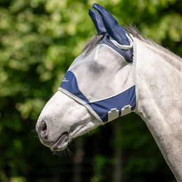 Horseware Shield Fliegenmaske für Pferde Blau Silber – Bild 1 von 8